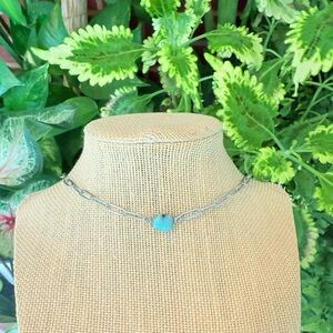 Amazonite set split crystal necklace
